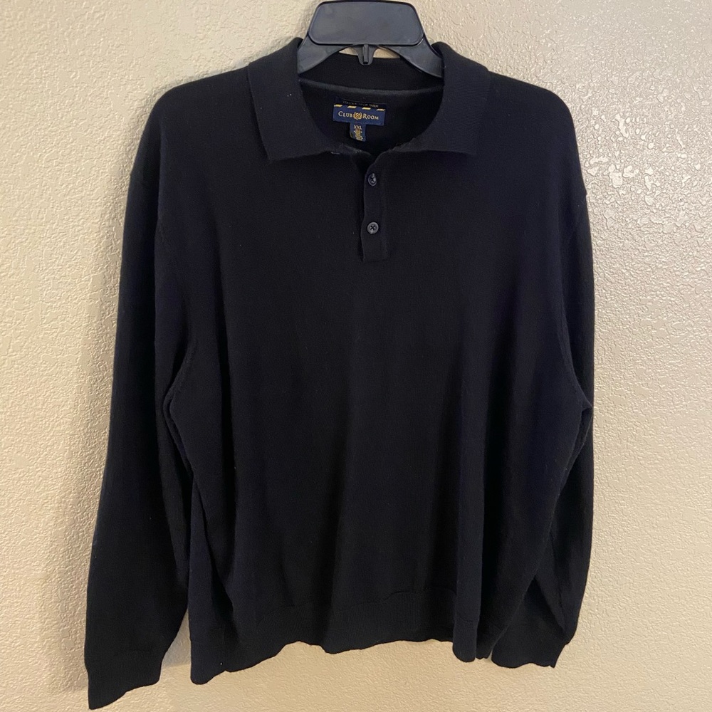 Club Room Black 3 Button Sweater Mens Size XXL - Picture 2 of 10